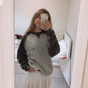 Gray Color block Champion Crewneck Sweatshirt